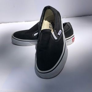 Size 9 1/2 black slip on vans